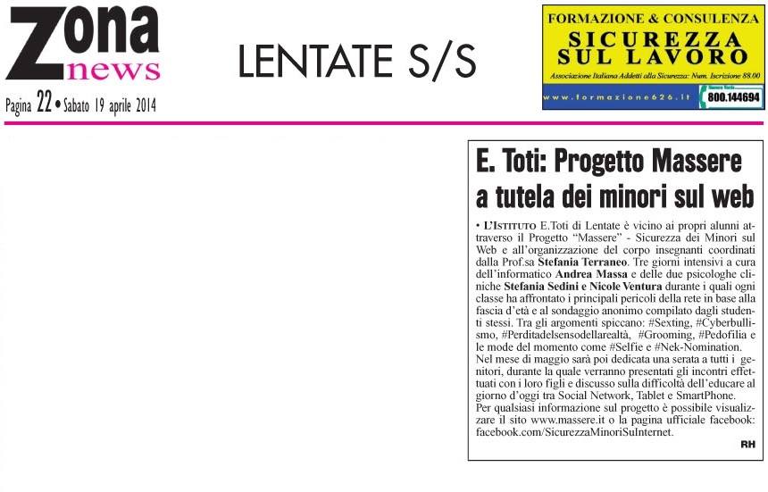 Progetto Massere - Sicurezza Minori sul Web alle Scuole Medie di Lentate sul Seveso