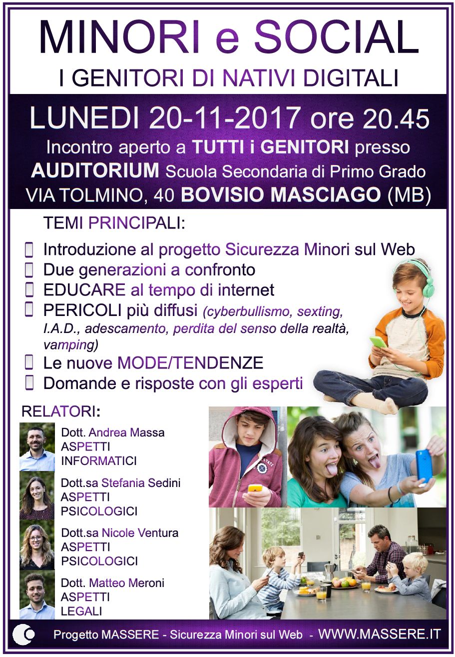 Progetto MASSERE - Sicurezza dei Minori sul Web a cura di Andrea Massa